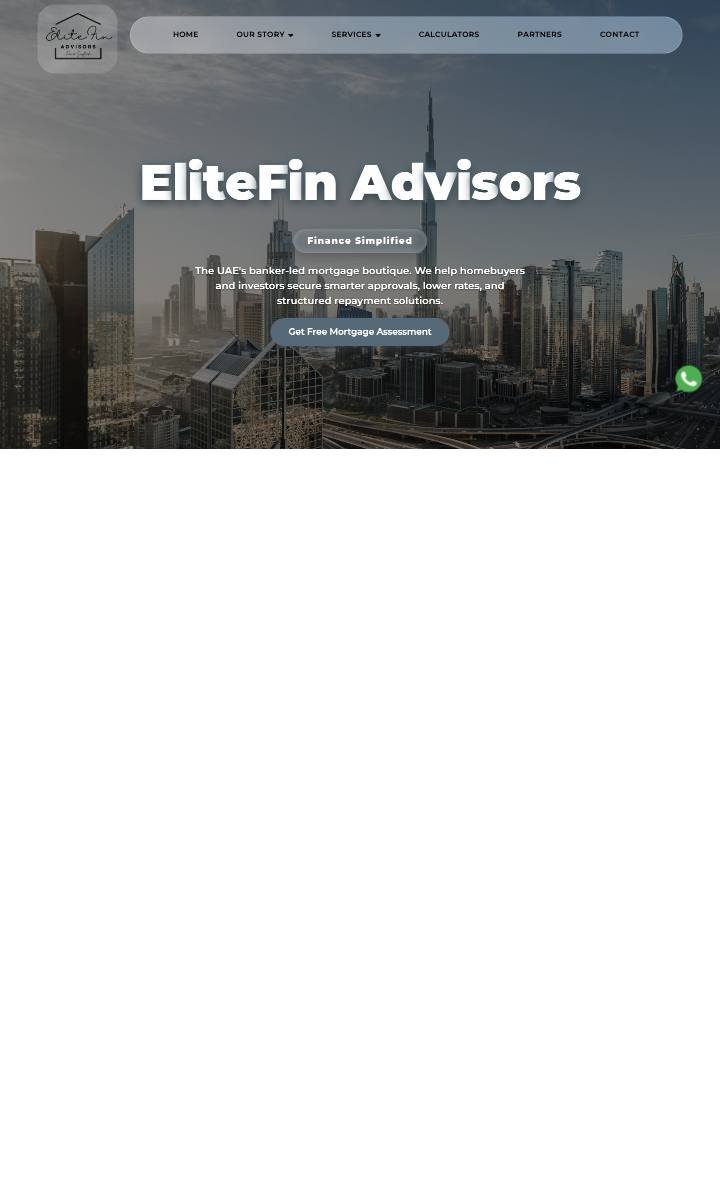 EliteFin Advisors website homepage